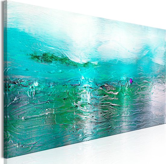zuurgraad gesmolten Soepel Schilderijen Op Canvas - Schilderij - Turquoise Landscape (1 Part) Narrow  135x45 -... | bol.com