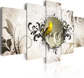 Schilderijen Op Canvas - Schilderij - Yellow bird 100x50 - Artgeist Schilderij
