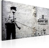Schilderijen Op Canvas - Schilderij - Graffiti Area (Police and a Dog) by Banksy 60x40 - Artgeist Schilderij