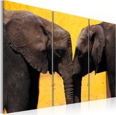 Schilderijen Op Canvas - Schilderij - Elephant kiss 90x60 - Artgeist Schilderij