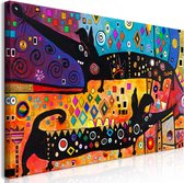 Schilderijen Op Canvas - Schilderij - Extravagant Dogs (1 Part) Wide 70x35 - Artgeist Schilderij