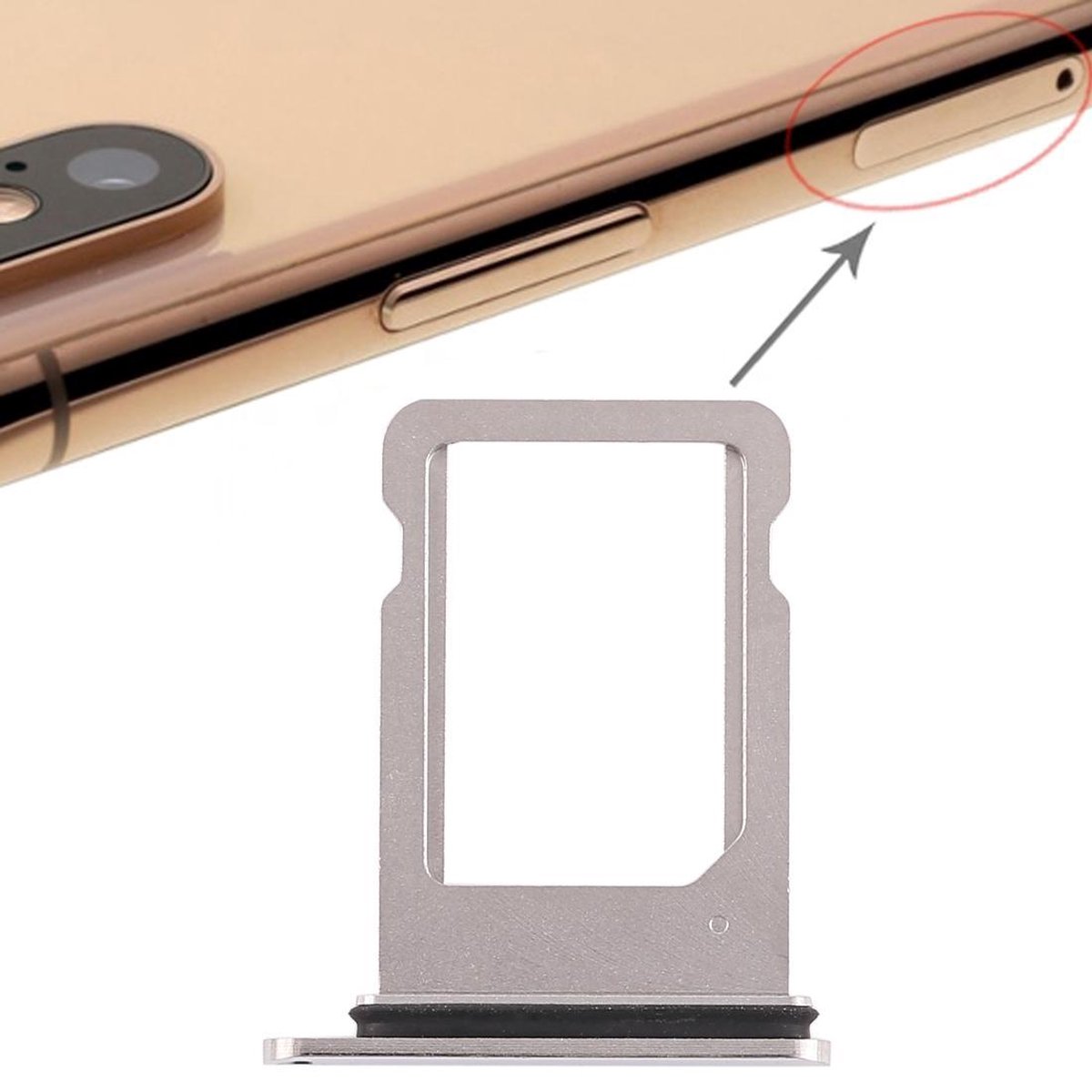 SIM-kaartvak voor iPhone XS (enkele simkaart) (wit)