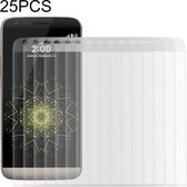 25 STKS Voor LG G5 0.26mm 9H Oppervlaktehardheid 3D Gebogen Explosieveilig Ingekleurd Zeefdruk Gehard Glas Volledig scherm Film (transparant)
