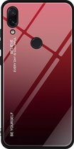 Voor Geschikt voor Xiaomi Redmi Note 7 glazen behuizing met kleurovergang (rood)