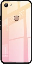Voor Vivo Y83 Gradient Color Glass Case (geel)
