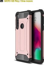 Voor Moto G8 Play Magic Armor TPU + PC Combinatie Case (Rose Gold)
