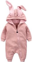 Konijn onesie romper baby (Roze) 7-9 Maanden