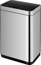 4cookz® Iowa Matt Stainless sensor prullenbak - 50 Liter - mat RVS