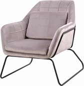 Sortio Home - Fauteuil Katel - Beige - Velvet