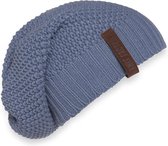 Knit Factory Coco Gebreide Muts Heren & Dames - Sloppy Beanie hat - Indigo - Warme licht blauwe Wintermuts - Unisex - One Size