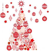 Walplus - Muursticker - Kerst  - Rode Kerstboom