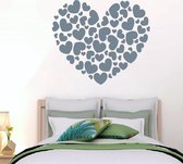 muursticker Hart van Hartjes - grijs - 100x90cm - woordsticker.com