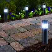 LED Lovers - Solar Tuinverlichting - Set van 4 - met Lichtsensor - RVS - 8-10 Branduren - 27 cm