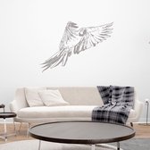 Muursticker Papegaai -  Zilver -  80 x 54 cm  -  slaapkamer  woonkamer  dieren - Muursticker4Sale