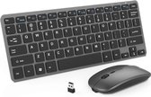 SAMTECH Toetsenbord en muis - Oplaadbaar Draadloos keyboard – met 2.4G Wireless Bluetooth - geschikt voor o.a. Apple Macbook, PC, Dell, HP, en Samsung – Space Gray