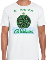 Wiet Kerstbal shirt / Kerst t-shirt All i want for Christmas wit voor heren - Kerstkleding / Christmas outfit S