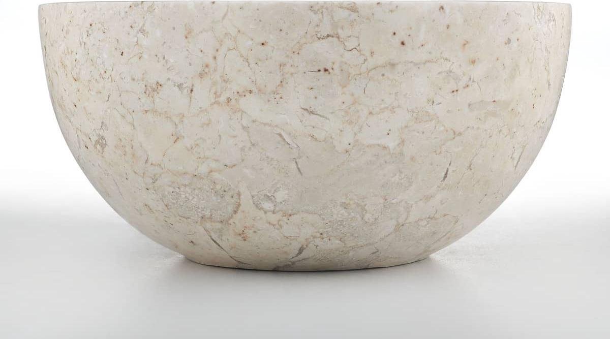 Blanco | Marmeren waskom | 40 cm Rond | Crème Wit