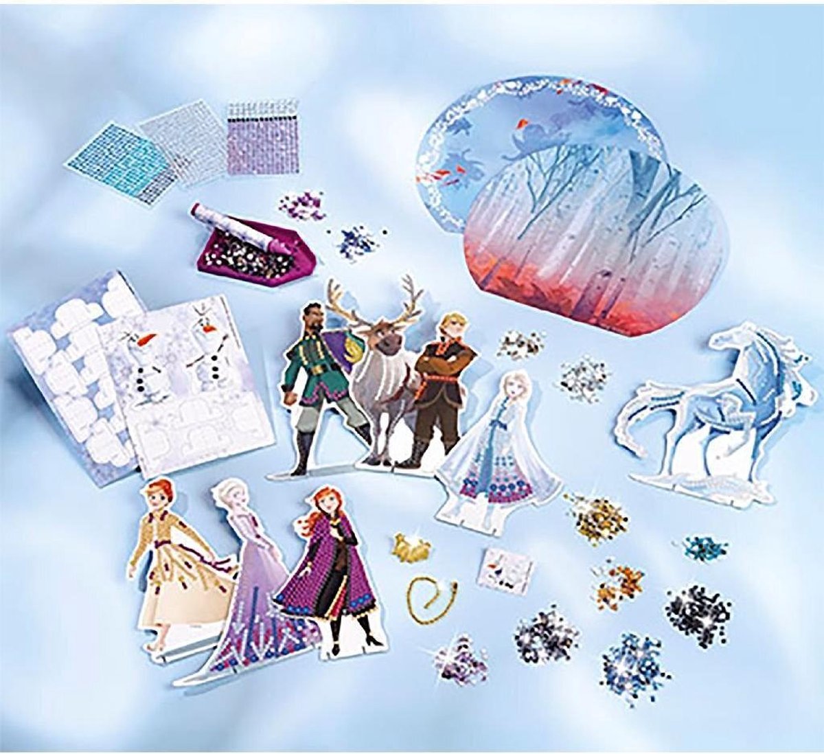 Disney Frozen Totum knutselkoffertje Anna en Elsa glitterfiguren maken - diamond painting knutselen speelgoed meisjes cadeau tip winter wonderland — afbeelding 2