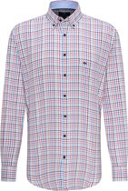 Fynch-Hatton Overhemd Colored Met Geblokt Print Button Down Casual Fit - S