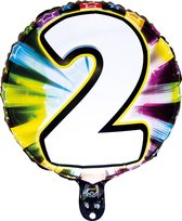 Boland - Illooms LED-folieballon '2' 2 - Multi - LED Ballon