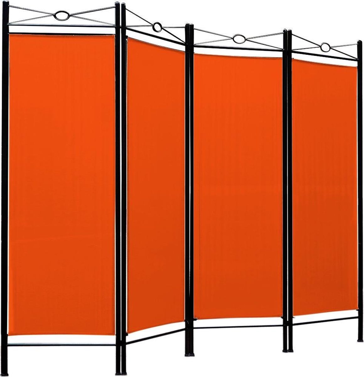 Merkloos Sans marque Deuba Kamerscherm Oranje met 4 panelen Lucca 180x163 cm Scheidingswand