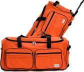 Trolley, reistas, oranje, afsluitbaar, met slot, 85 liter, roltas