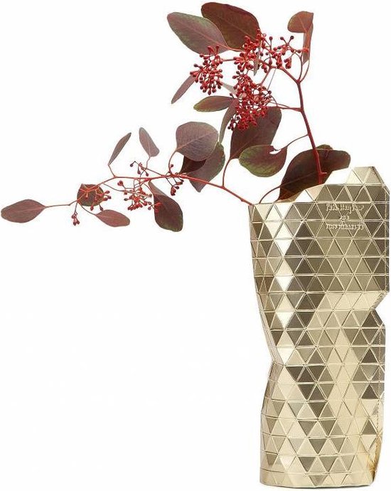 Tiny Miracles Duurzame Design Vaas Paper Vase Cover Gold Small