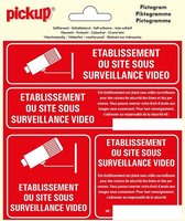 Pickup Pictogram 15x15 cm 4 pcs - Site sous surveillance video