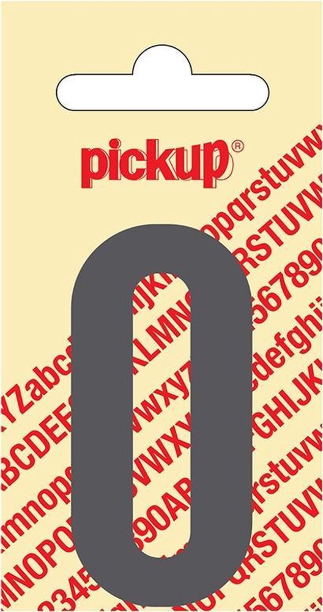 Pickup plakcijfer Nobel Grijs - 60 mm 0