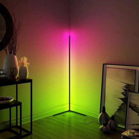 Hoeklamp - Moderne Lamp - Vloerlamp - Meerdere kleuren - met  Afstandbediening | bol.com