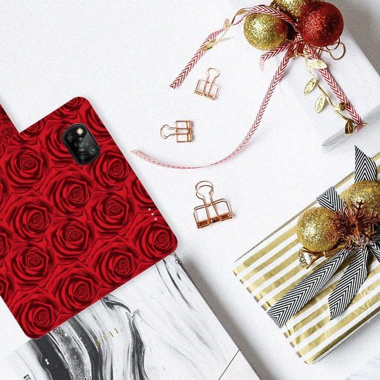 Étui pour téléphone portable Xiaomi Poco X3 | Poco X3 Pro Bookcase mobile Roses rouges