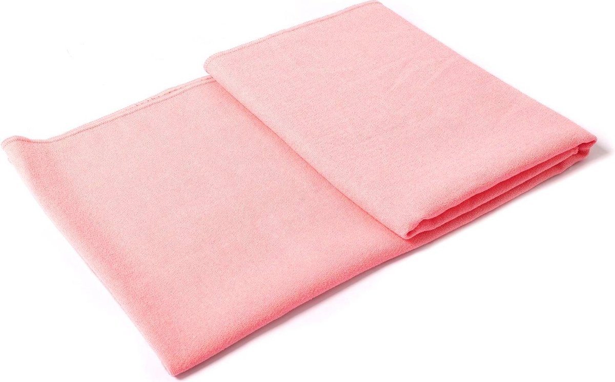 Yoga handdoek antislip roze - Lotus