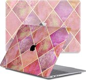 Lunso Geschikt voor MacBook Air 13 inch (2018-2019) cover hoes - case - Diamond Rose