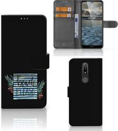 Telefoonhoesje Nokia 2.4 Wallet Bookcase met Quotes Boho Beach