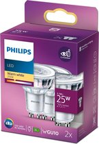 Philips energiezuinige LED Spot - 25 W - GU10 - warmwit licht - 2 stuks - Bespaar op energiekosten