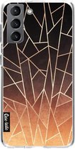 Casetastic Samsung Galaxy S21 4G/5G Hoesje - Softcover Hoesje met Design - Shattered Ombre Print