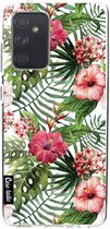 Casetastic Samsung Galaxy A52 (2021) 5G / Galaxy A52 (2021) 4G Hoesje - Softcover Hoesje met Design - Tropical Flowers Print