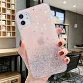 iPhone 11 Siliconen Case Roze Met Glitter