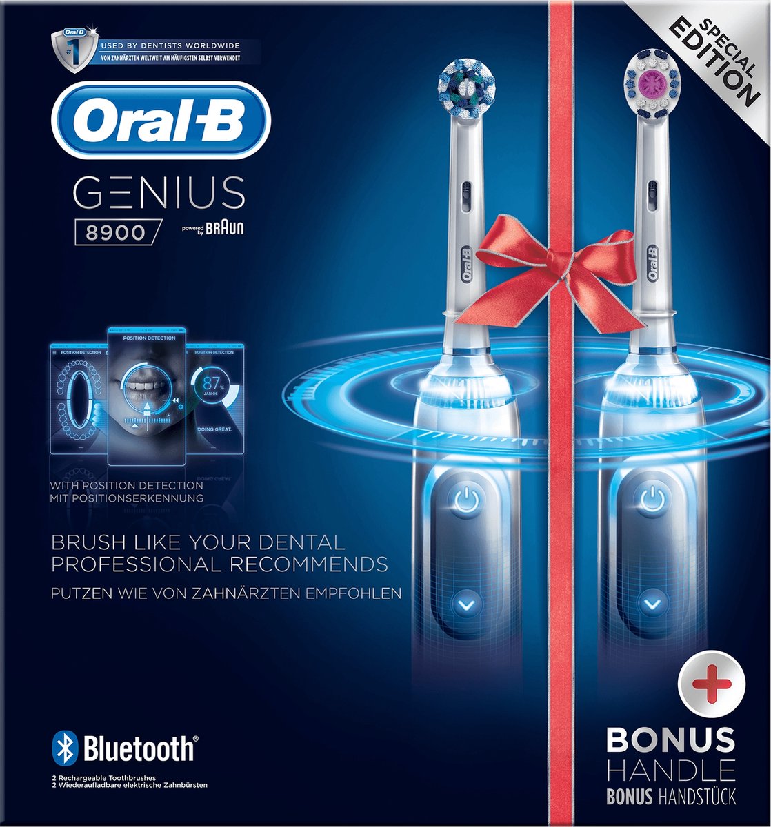 Oral-B Genius 8900 - Elektrische Tandenborstel Duoverpakking - Wit | bol.com