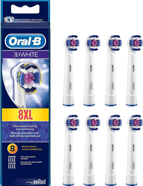 herhaling inspanning uitslag Oral-B 3D White - Opzetborstels - 8 Stuks - Brievenbusverpakking | bol.com