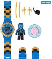 Minifigures horloge - bouwstenen inclusief Mini Figure - Ninja Blauw Jay