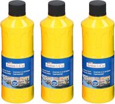 3x Hobby/knutsel acrylverf / temperaverf - Geel - Fles 250 ml - Gele tempera / acryl verf - Hobby/knutselmateriaal - Schilderij maken - Verf op waterbasis