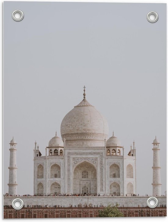 Tuinposter – Agra Taj Mahal - India - 30x40cm Foto op Tuinposter  (wanddecoratie voor buiten en binnen)