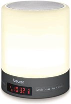 Beurer WL 50 Wake-up light – FM radio - Bluetooth® voor eigen muziek - Nachtlamp – Alarm/Snooze - LED wit en 4 kleuren sfeerlicht – 3 Melodieën - Incl. USB adapter/Aux kabel – 3 Jaar garantie