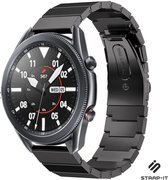 Strap-it Luxe metalen bandje - geschikt voor Samsung Galaxy Watch 3 45mm / Galaxy Watch 1 46mm / Gear S3 Classic & Frontier - zwart
