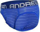 Andrew Christian Sheer Stripe Brief w/ Almost Naked Blauw