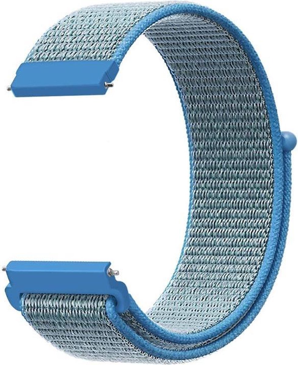 123watches nylon band - tahou blauw - - Geschikt voor Polar Ignite / Ignite 2 / Ignite 3 / Pacer / Unite / Overige smartwatches met 20mm bandje