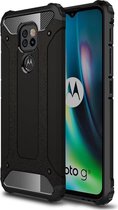 Motorola Moto G9 Play Hoesje Shock Proof Hybride Back Cover Zwart