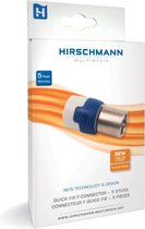 Hirschmann QFC 5S F-connector Male Metaal Wit / Blauw