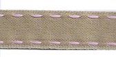 SR1221/03 Ribbon 16mm natural with stitching edge 03 pink 20mtr
